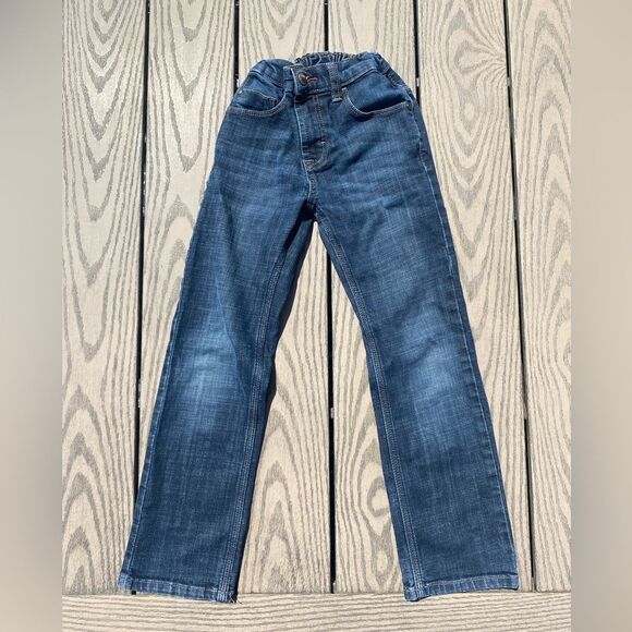 Boys Wrangler dark blue bootcut size 8 regular pull on jeans - Picture 3 of 9